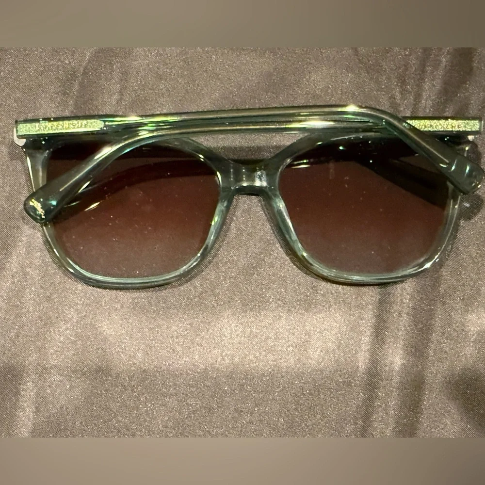 Longchamp Women's Sunglasses Green Acetate Cat Eye